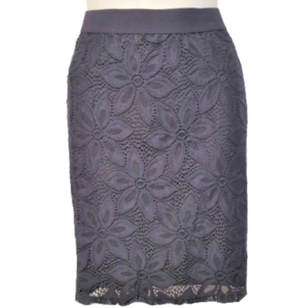 Short Black Lace Overlay Skirt